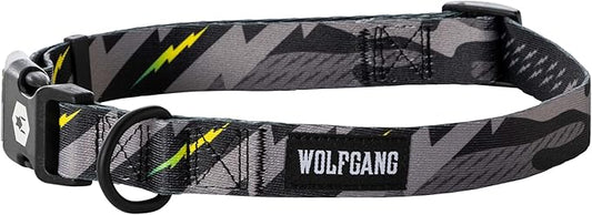 Wolfgang Heavy Duty, Adjustable Dog Collar with Quick Release Nylon Buckle for Walking & Training, DarkSkies Print, Small
