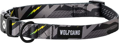 Wolfgang Heavy Duty, Adjustable Dog Collar with Quick Release Nylon Buckle for Walking & Training, DarkSkies Print, Medium