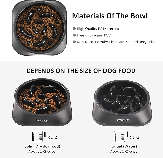 Slow Feeder Dog Bowls, Pet Supplies That Slow Down Eating, Pet Food Bowls, Maze Dog Puzzle Feeder for Medium Breed