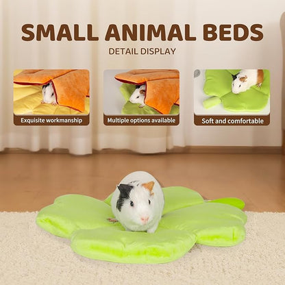 Rabbit Bed Rabbit Pad All-Season Soft Leaf-Shaped Small Pet Bed - Comfortable Breathable Guinea Pig Pad for Guinea Pigs, Rabbits, Chinchillas, Ferrets, Hedgehogs (Yellow Ginkgo Leaf)