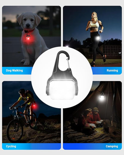 Rechargeable Dog Collar Light -3 Modes Dog Light, IP65 Waterproof Dog Walking Light, 50LM Dog Lights for Night Walking, Running, Camping, Climbing, Bike, 2 Pack