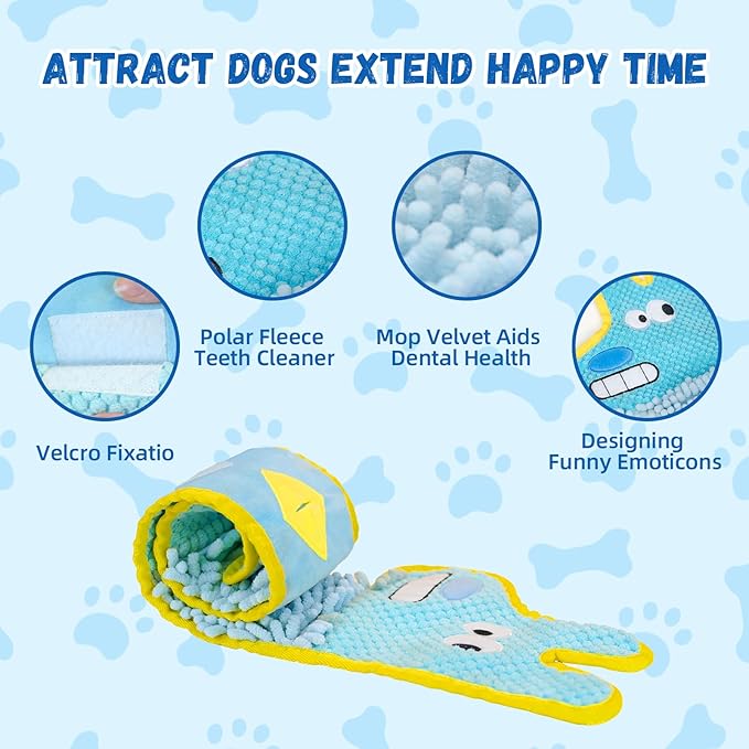 WUGO Dog Interactive Puzzle Toys - Snarl-Toothed Dog Toy Plushie Enrichment Crinkle Paper Crinkle Snuffle Treat Dispensing Smart Pet Toys Puppy Fun to Keep Them Busy