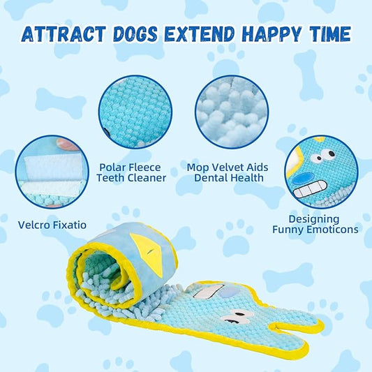 WUGO Dog Interactive Puzzle Toys - Snarl-Toothed Dog Toy Plushie Enrichment Crinkle Paper Crinkle Snuffle Treat Dispensing Smart Pet Toys Puppy Fun to Keep Them Busy