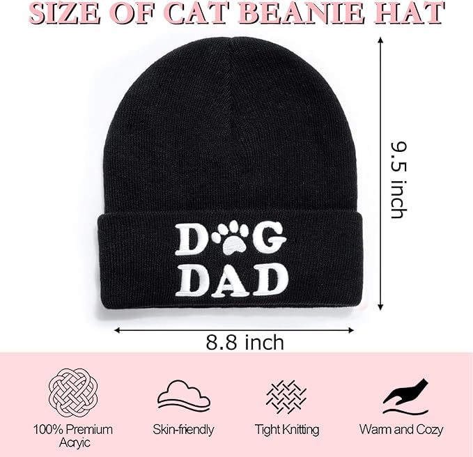 Winter Knitted Beanie Hat and Themed Scoks for Dog Cat Lover Gifts, Christmas Stocking Stuffers for Men Women