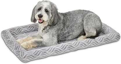 MidWest Homes for Pets QuiteTime Deluxe Wave Bolster Bed for Large Dogs; Easily Machine Wash and Dry; Gray; 42"; 40242-WVGY
