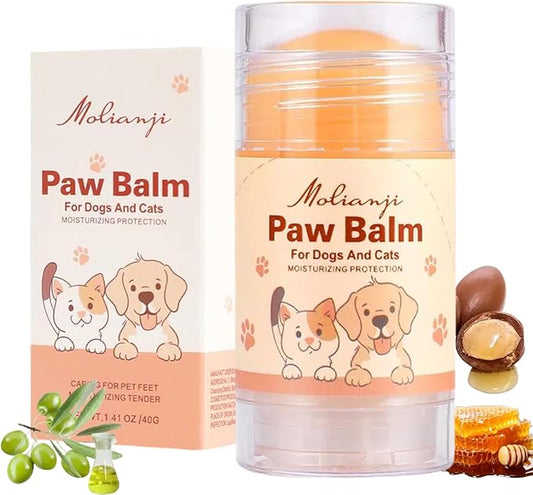 Dog Paw&Nose Balm Lick Safe1.4oz(40g),All-Natural Ingredients Pets Paw Wax,Healing Moisturizer with Coconut Oil&Honey,for Dry Cracked Dog & Cat Paws,Nose & Elbows, Horse Hoof, Joint Care