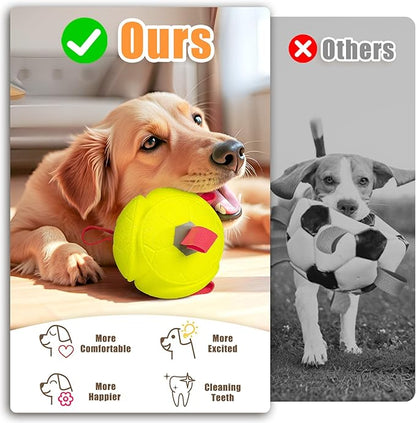 6 Inch Dog Ball Toys Interactive Soccer Ball with Straps for Tug of War Water Pet Toys Gifts for Puppy Birthday Indoor Outdoor for Fetch for Large Medium Dogs
