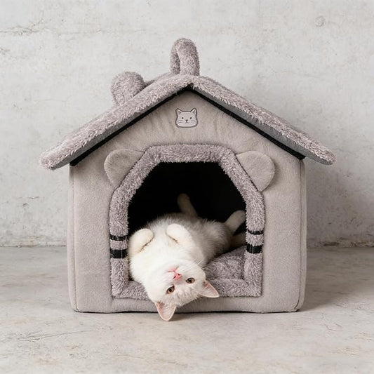 Indoor Cat House, Dog Tent for Indoor, Covered Dog Bed Pet House with Non-Slip Bottom, Indoor Cozy Cave for Kitten, Puppy & Small Pets