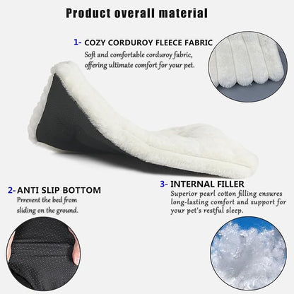 Pet Bed Extra Small 12 x 18 for Crate or Cage Fits Tiny Dogs And Indoor Cats With Rabbit,Washable XS Puppy Crate Bed Comfy Kennel Pad Anti-Slip Doggy Sleeping Mat Cushion for Mini Small Breeds,Cream