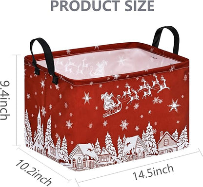 Christmas Basket Box Hamper Storage Basket Collapsible Organizer Bin Gift Shelf Baskets for Home and Kitchen Storage