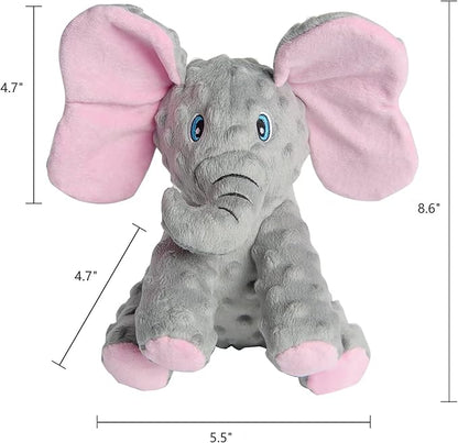 DODODOLA Dog Toys Puppy Toys Cute Squeaky Elephant Dog Toy with Crinkle Paper Stuffed Plush Animal to Keep Them Busy for Small Medium Large Dogs