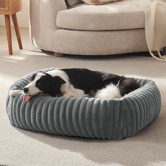 FURTIME Medium Dog Beds for Medium Dogs Washable, Orthopedic Dog Bed, Rectangle Warming Soft Calming Sleeping Puppy Bed Durable Pet Bed with Anti-Slip Bottom M Plus (30"x24"x8")