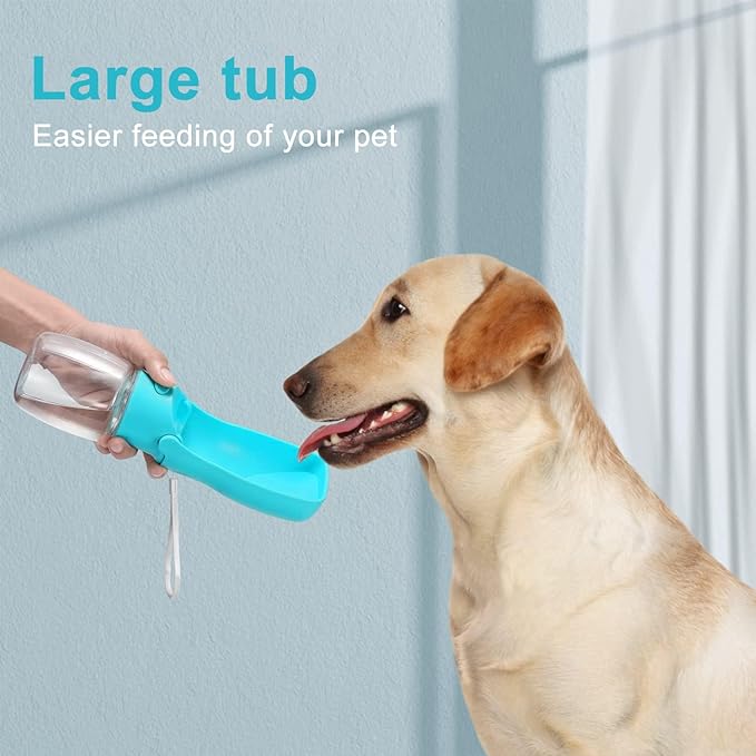 Portable Dog Water Bottle for Walking 19 OZ or 12 OZ Portable Pet Water Bottles for Puppy Small Medium Large Dogs Water Dispenser Pet Water Bowl Dog Accessories (19OZ Blue) (12OZ Indigo)