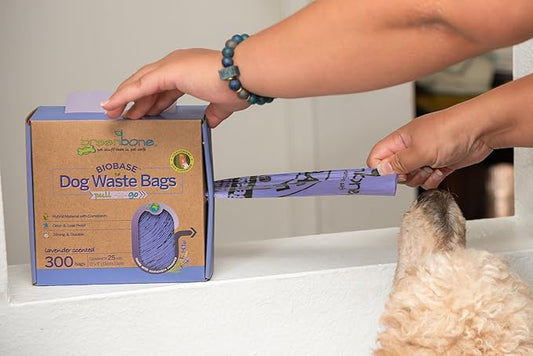 Greenbone BioBase Pull and Go Poop Bags 300 Bag Roll Lavender Scent For Home or Yard Box Dispenser