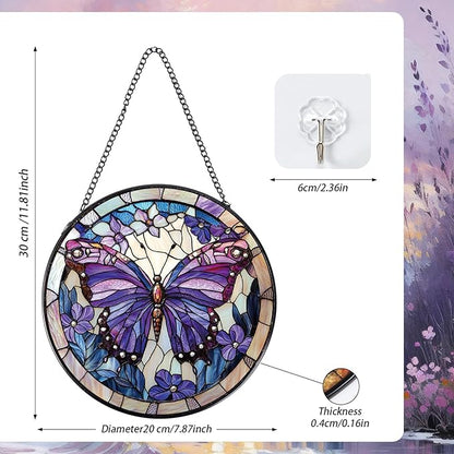 Butterfly Stained Glass Window Hanging Gifts, 7.8″ Sun Catchers for Indoor Window Decor, Decorative Sun Catchers Home Wall Art Gift for Thanksgiving Christmas Wedding Housewarming