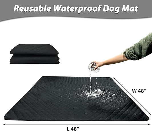 Washable Pee Pads for Dogs 48"x48" Reusable Puppy Pad Pet Training Pads, Waterproof Mat Non-Slip, Dog Pee Pad Whelping Pads Dog Mat-Playpen,Crate,Sofo,Car,Potty,Bed