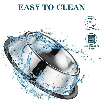 3Packs Cat-Bowls Cat Food Bowl - 4.5 Inch Non-Slip Stainless Steel Small Cat Wet Food Bowl 7 Oz Pet Feeding Bowl Whisker Fatigue Relief Cat Water Bowl for Kitten Puppy Small Dog