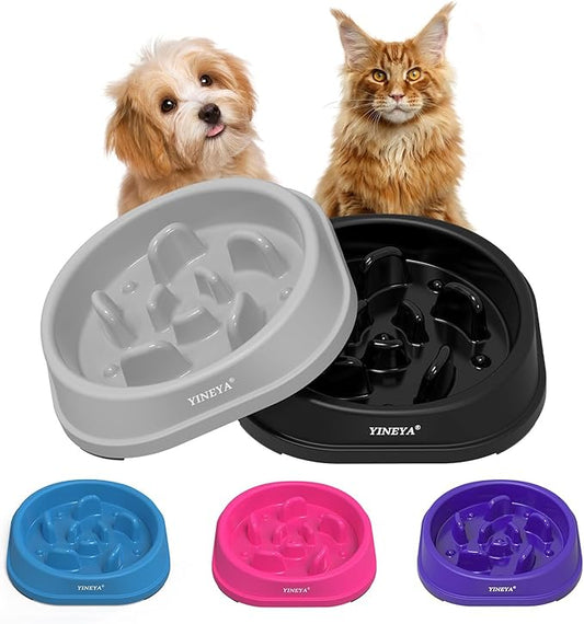 2PCS Anti-Choking Slow Feeder Dog Bowls Small Size Dog, Slow Feeder Cat Bowl, Supplies and Puzzle for Pet