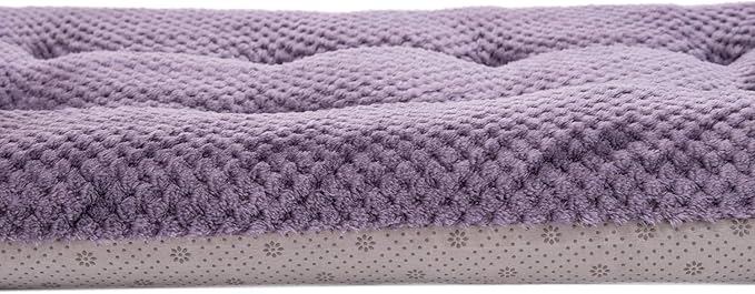 WONDER MIRACLE Fuzzy Deluxe Pet Beds, Super Plush Dog or Cat Beds Ideal for Dog Crates, Machine Wash & Dryer Friendly (23" x 35", L-Grape Purple)