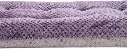 WONDER MIRACLE Fuzzy Deluxe Pet Beds, Super Plush Dog or Cat Beds Ideal for Dog Crates, Machine Wash & Dryer Friendly (23" x 35", L-Grape Purple)