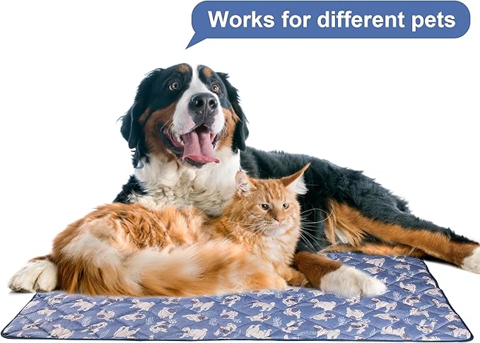 Dog Cooling Mat, Washable Dogs Cats Pet Non-Toxic Cooling Pads Summer Sleeping Kennel Mats，Pet Self Cool Ice Blanket for Indoor & Outdoor Dog Beach Essentials Large