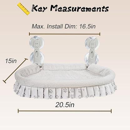 Cat Window Perch & Hammock - Exquisite Soft Wool Fleece, Safe & Comfortable Design with 4 Strong Suction Cups - Ideal for Large Cats (cat, Extra Large)