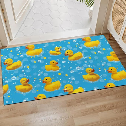 Rubber Duck Skull Indoor Door Mat,Fun and Playful Floor Doormat,17x29.5in,Non Woven Non Slip Rubber Backing Cute Cartoon Rug for Porch Insider,Bedroom,Kitchen,Doormats Gifts,Rv Camper Decor