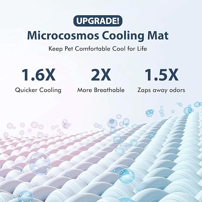 MICROCOSMOS Summer Cooling Mat & Sleeping Pad- Water Absorption Top, Materials Safe, Easy Carry, EZ Clean. Keep Cooling for Pets, Kids and Adults.(Grey, 40" x 28")
