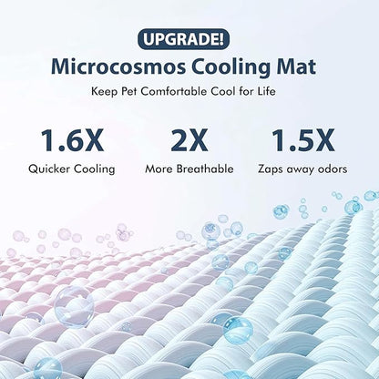 MICROCOSMOS Summer Cooling Mat & Sleeping Pad- Water Absorption Top, Materials Safe, Easy Carry, EZ Clean. Keep Cooling for Pets, Kids and Adults.(Grey, 40" x 28")