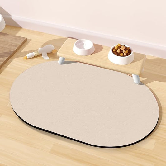 Large Pet Feeding Mat – 28''x17'' Absorbent Dog Mat for Food and Water, Easy Clean Cat Dog Water Bowl Mat, Non-Slip Pet Water Mat Protect Floor, Fit with Automatic Feeders and Double-Bowl