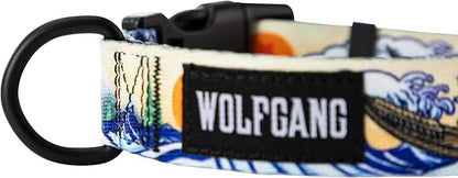 Wolfgang Heavy Duty, Adjustable Dog Collar with Quick Release Nylon Buckle for Walking & Training, MountainWave Print, Large