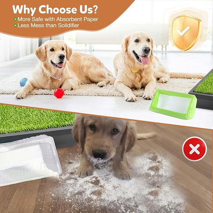 Xfire 30 Pack Pet Loo Liners for Petsafe Dog Potty Pee Pod, Disposable Pet Loo Tray Liner Bags with Absorbent Pads Instant Odor Control Urine Disposal Kit (Lemon)