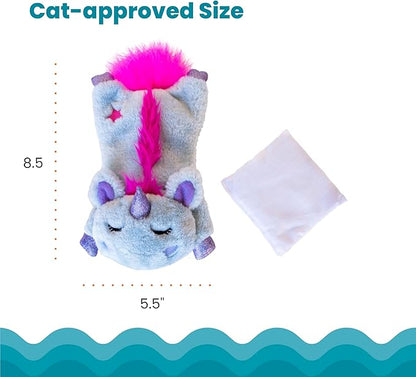 Catstages Cuddle Pal Unicorn Soothing Plush Purple Cat Toy, 8.5" x 5.5"
