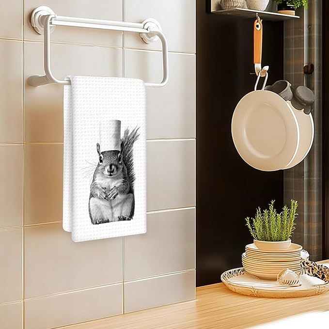 Squirrel Bathroom Hand Towels, Squirrel Decor for Bathrooms, Funny Bathroom Squirrels Hand Towels, Squirrel Gifts, FunnySquirrel Themed HandTowels for SquirrelLovers Bathrooms, 16x24In