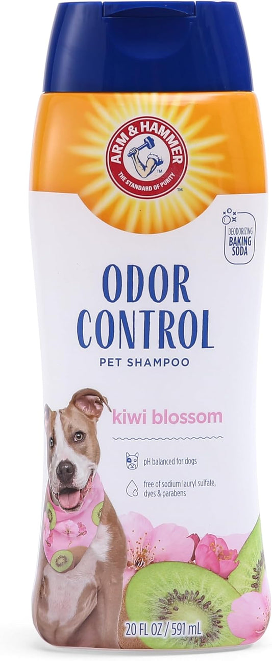 Arm & Hammer Deodorizing Dog Shampoo with Baking Soda for Odor Control, Tearless Moisturizing Formula for Sensitive Skin, Fresh Kiwi Blossom Scent, Safe for Dogs and Puppies, 20 Fl Oz - 6 Pack