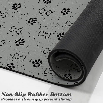 Dog Food Mats,Cat Absorbent Water Bowl Feeding Mats Pet Placemats for Food and Water Spot 16 * 24 inch