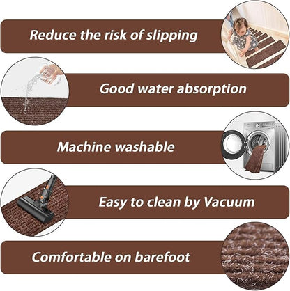 MBIGM Non-Slip Carpet Stair Tread Mat 30" x 30" Landing Rug-Matching Mat Non-Skid Safety Rug Slip Resistant - Brown