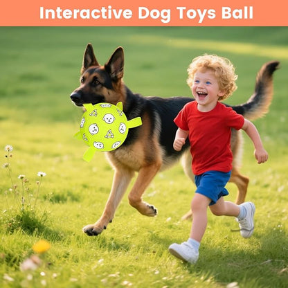 Dog Soccer Ball, Durable Dog Soccer Ball with Straps, Water Fetch Toys, Dog Toys Outdoor, Fun Puppy Birthday Gift for Small & Medium Dogs, 6 Inch