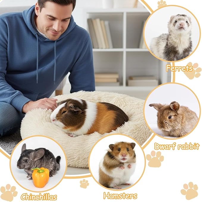 Guinea Pig Beds Hamster Beds Rabbit Hideout Thickened and Warm Winter Guinea Pig Beds for Dwarf Rabbits Chinchillas Hamsters Ferrets Hedgehogs Light Brown