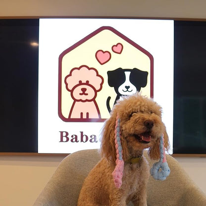 Baba&Nana Braided Fleece Dog Tug Toy, Assorted Colors Dog Rope Toy with Ball, Interactive Tug of War Dog Toy for Large & Medium & Agility Dogs 1PC - Ship a Random Style (Surprise Me!)