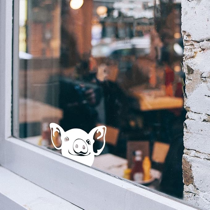 WIRESTER 6 inch Clear Vinyl Decal Sticker Decoration for Car Window (Or Any Flat Surface) - Baby Pig (S2)
