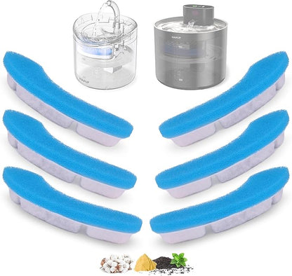Cat Water Fountain Filter Replacement Upgrade Cat Fountain Filter Arc-Shaped Safe Washable Animal Water Fountain Filters with 4 Filtration System for HAPUP Dog Kitty Spout Cat Fountain