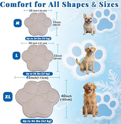 Dog Cooling Mat Self Coolings Foldable Cooling Pad for Dog in Summer Coolings Mat for Dogs and Cats Machine Washable (Dog Paw, X-Large-45 L x 41" W)