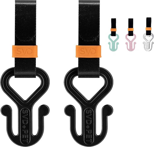 SVD.PET 2PC Dog Poop Bag Holder, Waste Bag Holder, Dog Poop Bag Carrier, Hand Free Holder (Black)