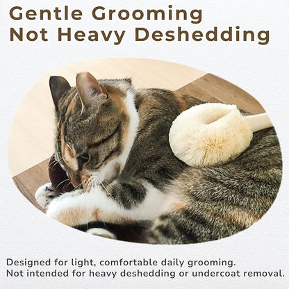 Cat Brush for Indoor Cats – Soft Gentle Natural Sisal Cat Grooming Brush & Cat Massage Brush, Collects Loose Surface Fur (Not a Heavy Deshedding Tool), Handmade in Japan (Type-A)