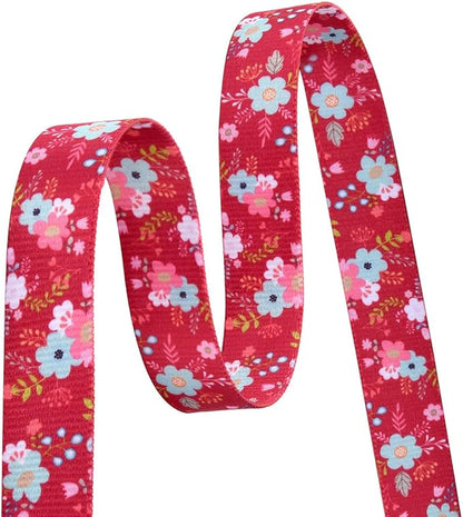 Dog Collar with Bohemia Floral Tribal Geometric Patterns - Soft Ethnic Style Collar Adjustable for Small Medium Large Dogs(Red Flower,M)