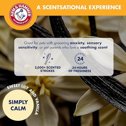 Arm & Hammer Deodorizing Slicker Brush for Dogs with Fragrance Transfer Technology – Scented Self-cleaning Dog Brush - Dog Grooming Brush for Shedding, Sweet Lily & Vanilla Scent - 2 Pack