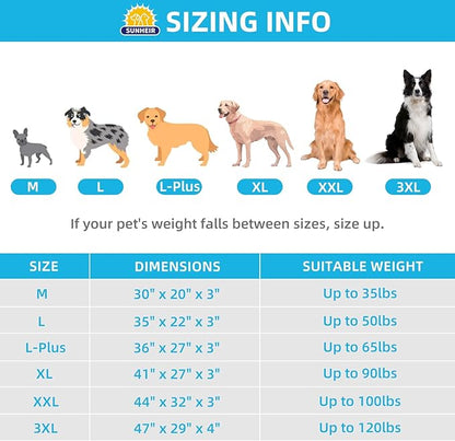 Extra Large Orthopedic Dog Bed for Big Dogs - XXL Waterproof Dog Bed with Removable Washable Cover & Anti-Slip Bottom, Crate Bed, Deluxe Plush Pet Bed Mat (Blue)