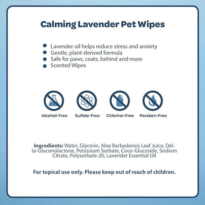 Best Pet Supplies 8" x 9" Large Dog Wipes - Cleaning and Deodorizing for Paws and Coat - Gentle Formula with Lavender Vitamin E for Puppies and Cats - 400 Count