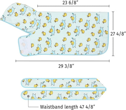 HDE Dog Bathrobe Super Absorbent Quick Drying Puppy Towel Wrap Coat Adjustable After Bath Robes with Hood for Dog Sizes S-XXL Rubber Duck Puddles L